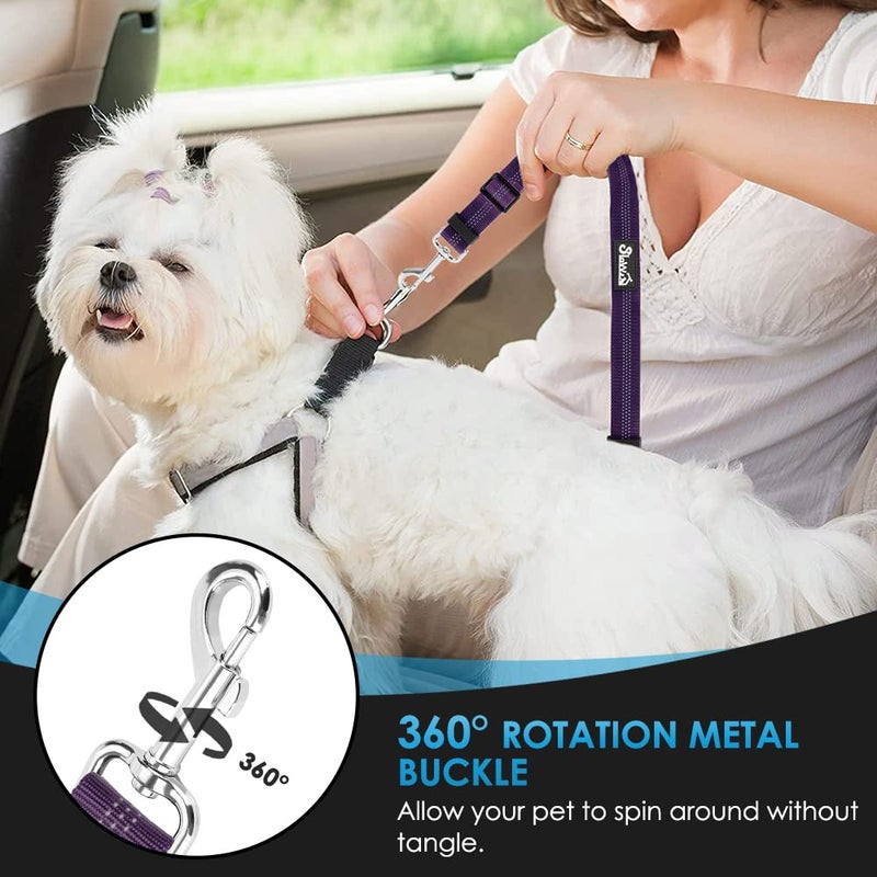 Lukovee Dog Seat Belt for Car, Adjustable Dog Car Harness for Large Medium Small Dogs, Soft Padded & Breathable Mesh Dog Seatbelt with Car Vehicle Connector Strap (Purple,XXX-Small) - Image 4